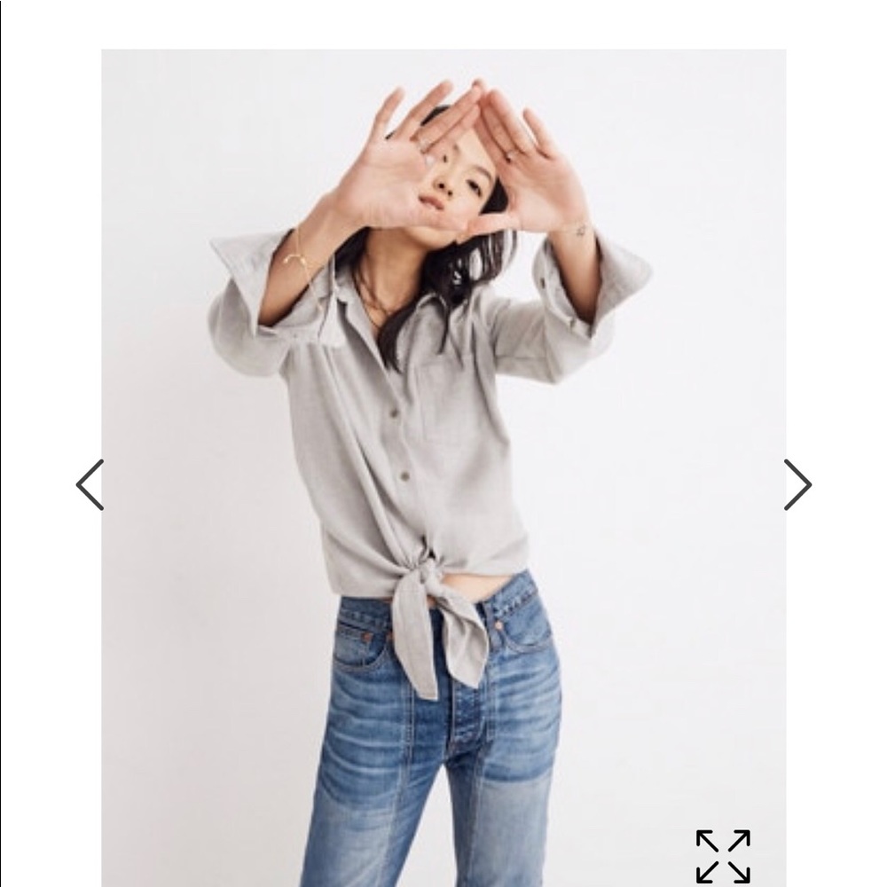 Madewell tie front flannel